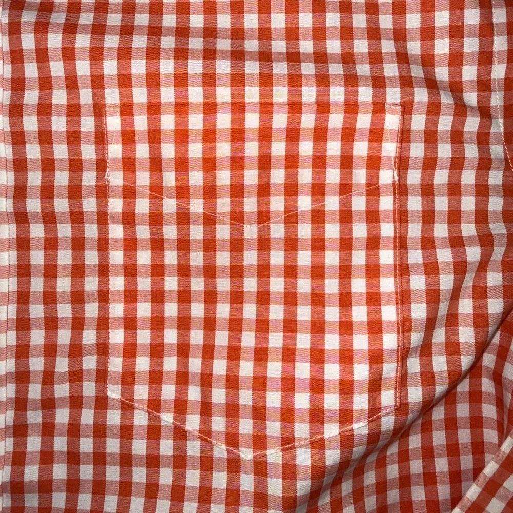 Men's Banana Republic Tailored Slim Fit Plaid Button Up Shirt Red Size M 15/33